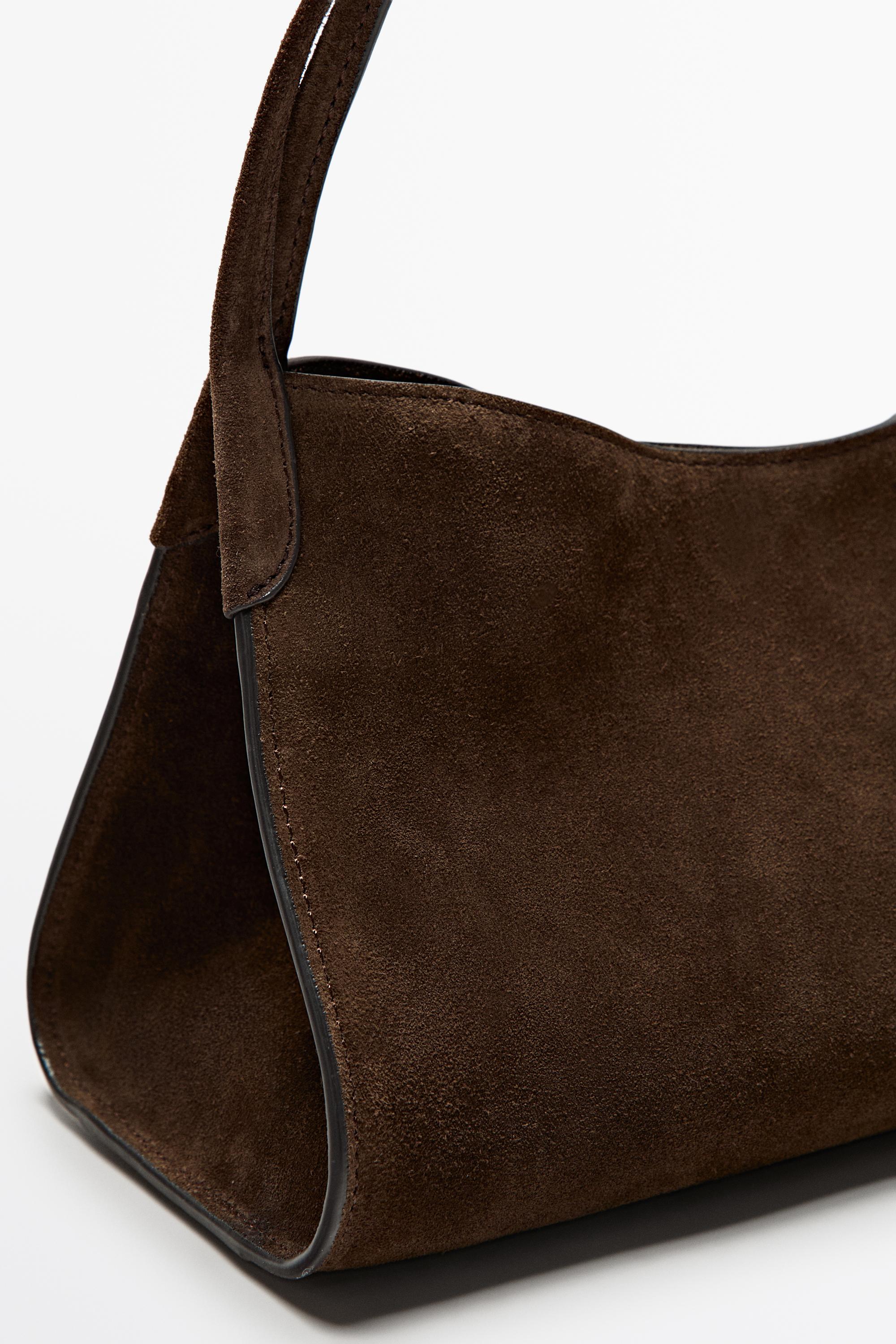 Mini sac cartable en croûte de cuir